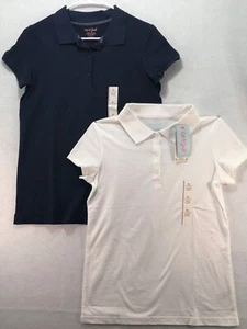 Cat & Jack Shirts Kids XL 14/16 Navy & White Polo School Uniform LOT OF 5 - Picture 1 of 10