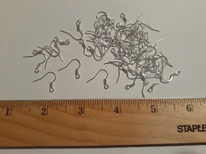 50PCs Jewelry Findings Silver Hook Earring Smooth Ear Wire Women Gift USA SHIP - Picture 1 of 12
