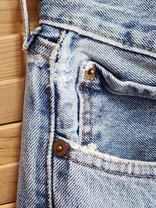 Jeans Levi's 505 desgastados de mezclilla 42x30 pierna recta calce suelto medio lavado a la piedra - Imagen 1 de 15
