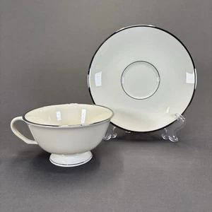 Edgerton Engagement Fine China Cup and Saucer Replacement Pickard Platinum Trim - Picture 1 of 9