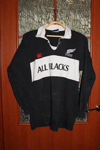Vintage 1990's All Blacks New Zealand Rugby Union Jersey Shirt  Long sleeve - L - Bild 1 von 7