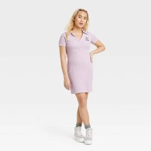 Women’s Lola Short Sleeve Graphic Polo Dress - Lavender Fog - Large - Picture 1 of 1