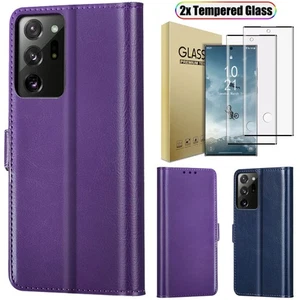 For Samsung Galaxy Note 20 Ultra Case Flip Leather Wallet Cover Screen Protector - Picture 1 of 22
