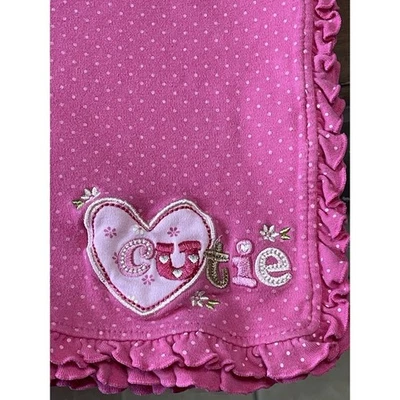 Manta de bebé Carter's Just One Year rosa a lunares bordado con volantes Foto 1 de 4