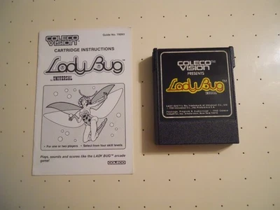 Lady Bug (Colecovision, 1982) Game Cartridge with Manual - Tested and Working - Image 1 of 4