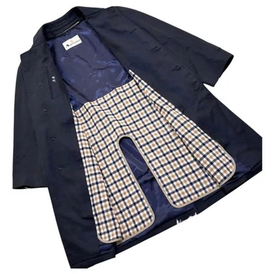 Aquascutum Men’s Cashmere Blend Balmacaan Coat Navy with Removable Liner F/S - Image 1 of 4
