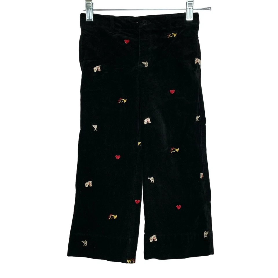 Hartstrings Negro Terciopelo Niñas Pantalones Bordados Caballo Silla Cuernos Niñas 4  Foto 1 de 4