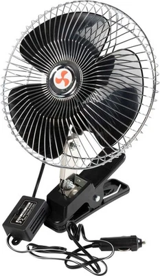 Ventilatore libeccio 12 V e 16W, 2 funzioni, con griglia cromata nero START - Immagine 1 di 4