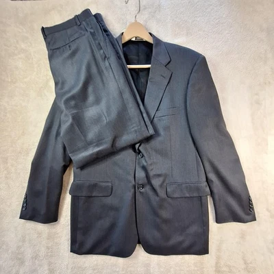 Pronto Uomo Suit Mens 42 Long 36W Classic Wool Blend Ventless 2 Piece Set - Image 1 of 4