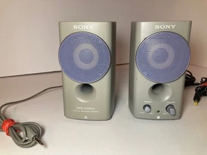 Vintage Sony SRS-Z050V Multimedia Computer Speakers Retro Gray Blue - Tested - Picture 1 of 7