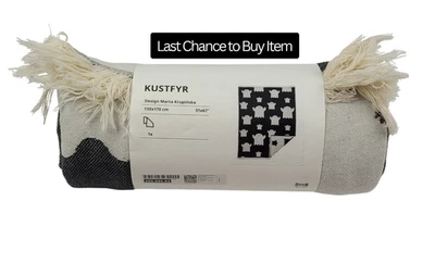 IKEA KUSTFYR Throw Blanket Halloween Ghosts Cotton White Black 205.995.83 - New - Image 1 of 4