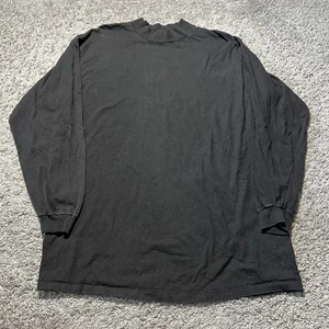Vintage 1980s Hanes Blank Mock Neck Long Sleeve T Shirt Mens XL Grunge  - Picture 1 of 5