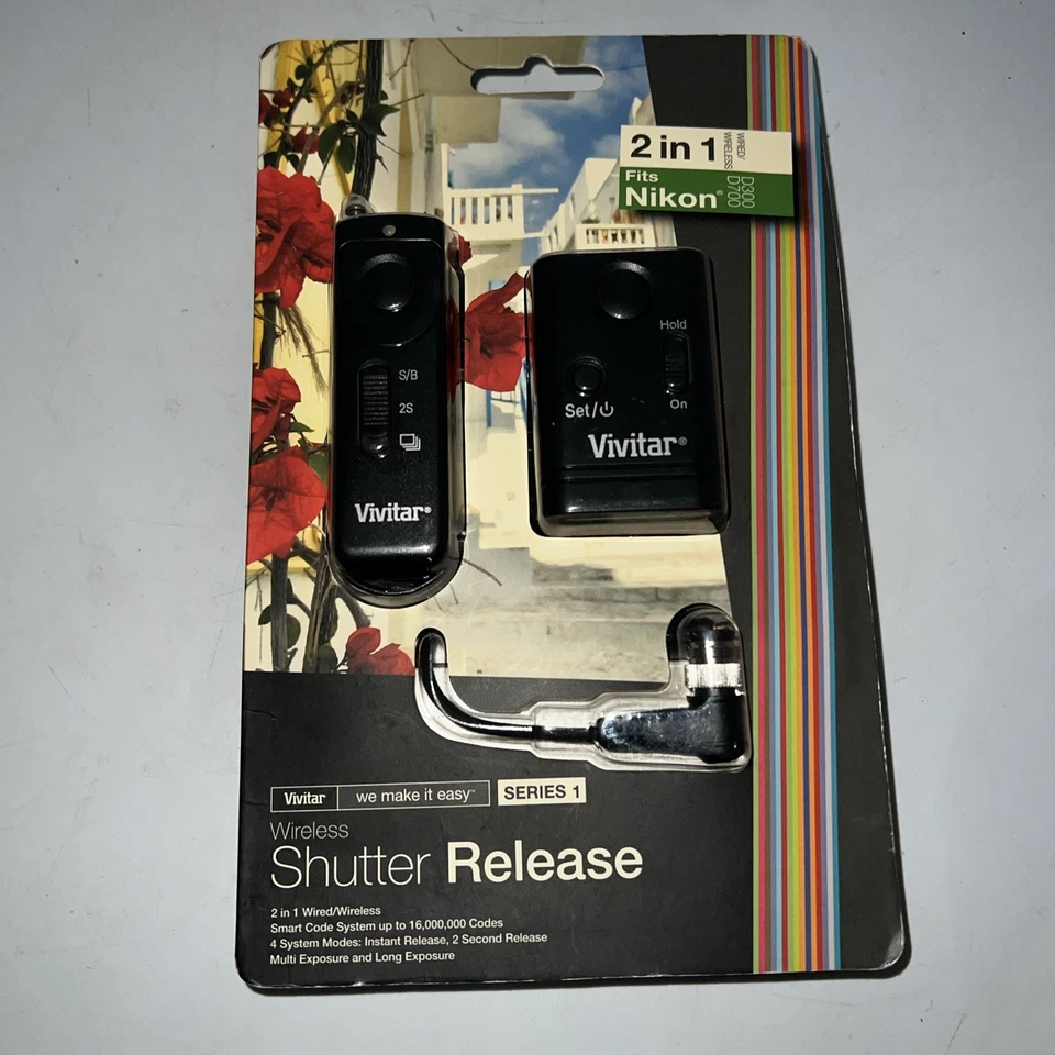 Vivitar 2 in1 Wireless / Wired Shutter Release Series 1 - Fits Nikon D300-D700 - Image 1 of 4