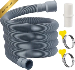 Washing Machine Drain Hose Extension Kit 1.5M with Adapter & 2 Hose Clips - Picture 1 of 12