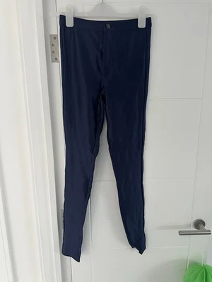 Women’s Atmosphere Primark Navy Blue Satin Skinny Trousers Size 6 - Image 1 of 4