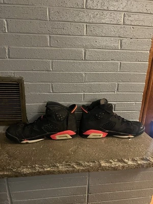 Nike Air Jordan Retro 6 VI Hombre Negro Infrarrojo Pack (2010) Talla 10.5 Foto 1 de 4