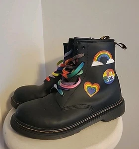 Dr. Martens Pride Lace Up Combat Boots 1460 Y Women's size 38 US 7 - Picture 1 of 8