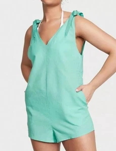 Victoria's Secret Schwimmen Leinenmischung Strampler Überwurf Aqua NEU Small maritim adrett - Bild 1 von 7