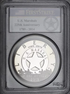 2015-P $1 United States Marshal's Service 225 Anniversary PCGS PR69DCAM 1st STK - Picture 1 of 2