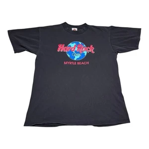 Camisa negra vintage años 90 Hard Rock Café Myrtle Beach adulto grande - Imagen 1 de 5