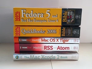 Lot Of 5 Hacking Mac Xcode 2 Book Quick Books Bible Fedora 5 Linux 4 Mac Tiger - Imagen 1 de 12