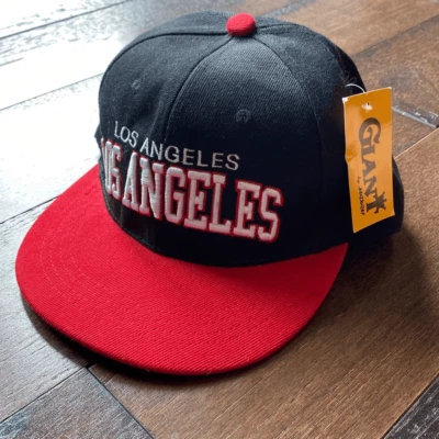 Los Angeles Giant brand Snap back hat cap red black - Image 1 of 4