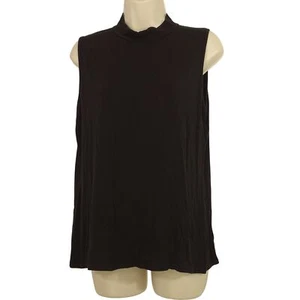Boohoo Sleeveless Black Mock Neck Top Women Size 14 - Picture 1 of 10