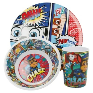 Paw Patrol BPA Free Melamine 3pcs Dinner Set Plate, Bowl & Cup - Afbeelding 1 van 5
