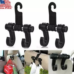 2x Car Headrest Seat Double Hook Holder Hanger Bag Organizer Vehicle Coat Hanger - Bild 1 von 10