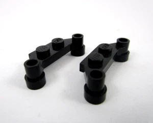 LEGO x2 Black Plate Modified 1x4 Offset Ref 4590 - Picture 1 of 1