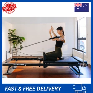 Fortis Foldable Pilates Reformer Machine, Black, Workout Equipment, Sports - Picture 1 of 19
