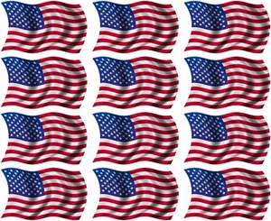 Calcomanía ondulada americana de 12 - 2""x1,2"" EE. UU. Estados Unidos casco pegatina R - Imagen 1 de 1