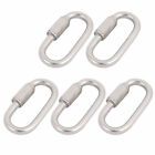 5pcs 304 Stainless Steel Outdoor Screw Lock Carabiner Hook Key Chain 5mm Thick