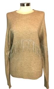 Suéter tejido manga larga Le Lis, talla S adornado con hilos colgantes pedrería - Imagen 1 de 10