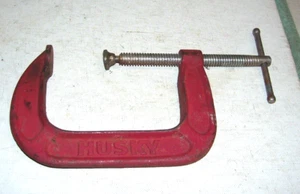 VINTAGE HUSKY 4" ADJUSTABLE C-CLAMP - RED - Picture 1 of 4