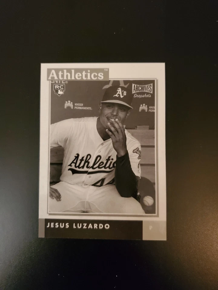 2020 TOPPS ARCHIVES SNAPSHOTS JESUS LUZARDO BLACK & WHITE ROOKIE ATHLETICS RC - Image 1 of 1