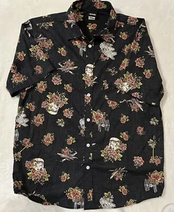 Lucasfilm Star Wars Hawaiian Shirt Mens L Button Up Floral Party - Picture 1 of 6