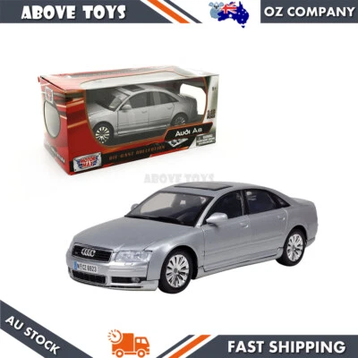 Motormax 1:18 Scale 2004 Audi A8 Silver Diecast Model Car Toy Hobby Collection - Image 1 of 4