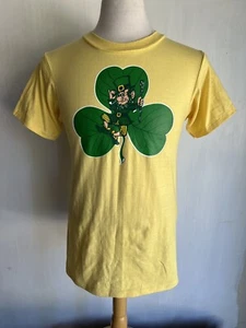 NOTRE DAME FIGHTING IRISH Official Vintage 70s/80s Leprechaun T-Shirt Size S/M - Picture 1 of 4