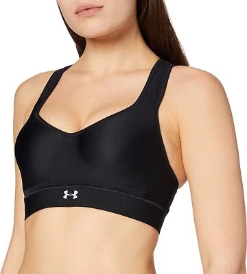 NUEVO Sujetador deportivo Under Armour para mujer tejido urdimbre alto impacto 38DD NEGRO 1311821 Foto 1 de 4