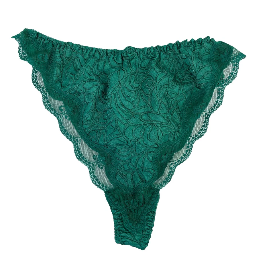 Lencería Rene Rofe Tanga de Encaje Verde Vacaciones de Navidad Para Mujer Mediana 6 Nueva De Colección Foto 1 de 4