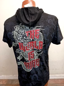 Fresh Laundry The World is Mine Men's Large Black Hooded T-Shirt NWT. - Picture 1 of 3