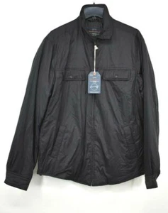 Wetterfeste Herren Reißverschluss vorne Jacke gespreizter Kragen gefüttert importierte Taschen schwarz S - Bild 1 von 9
