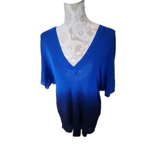 Chico’s Pullover blau ombre V-Ausschnitt Slinky Strickpullover Neu mit Etikett Damen Large - Bild 1 von 10