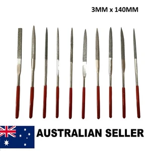 10 pcs Diamond File Set Grit Jeweler Tool Ceramic Files Repair Carving 140x3MM - Picture 1 of 5