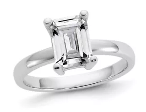 Sterling Silver Engagement Ring with Synthetic Cubic Zirconia - Picture 1 of 5