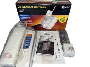 Vintage 1996 At&T 25 Channel Cordless Phone Model 7220 NOS - Picture 1 of 14