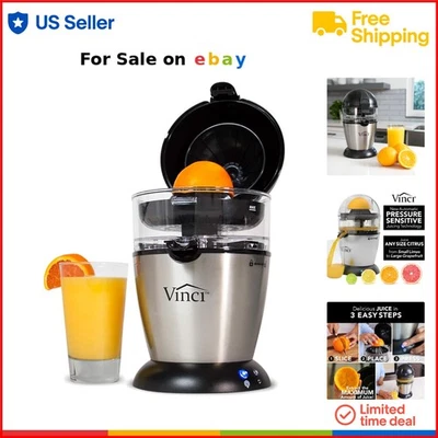 Exprimidor eléctrico de cítricos sin BPA acero inoxidable 12 oz naranja lima limón Foto 1 de 4