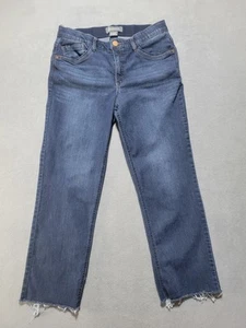 Democracy Jeans Damen 12 Indigo Denim Straight Raw Hem Y2K Boho Grunge - Bild 1 von 10