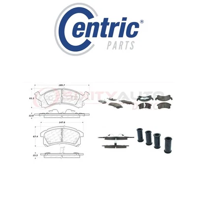 Centric Semi Metallic Brake Pads w Shim for 1990-1998 Pontiac Grand Am 2.3L oe - Изображение 1 из 4